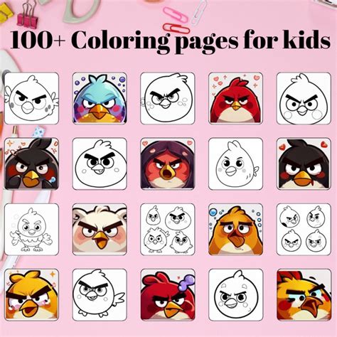 Angry Birds Fun Coloring Page Printable Coloring Book Angry Birds Coloring Book Digital Page Etsy