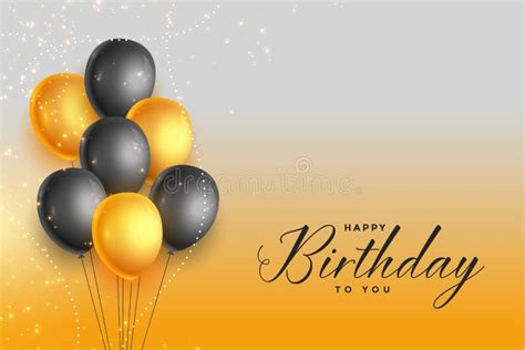 Happy Birthday Gold And Black Celebration Background Design Stock