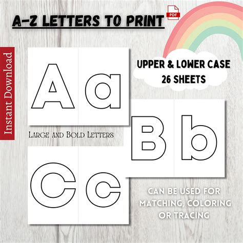 Printable Letters To Color Upper And Lower Case Letters To Trace Large Simple Alphabet Practice