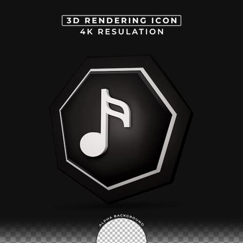 Icône de musique rendu 3d effet bouton PSD Premium