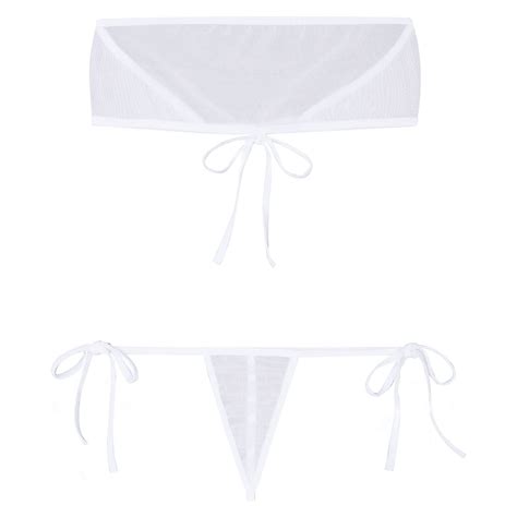 Us Women Sheer Bikini See Through Bikinis Top Mini Brazilian Thongs Bathing Suit Ebay