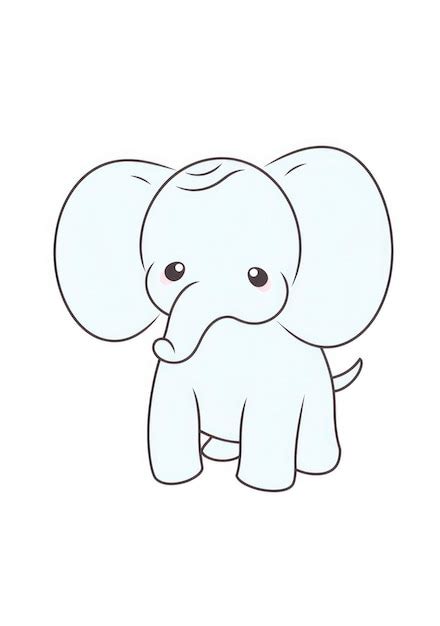 Linda Página Para Colorear De Elefante Bebé En Papel A4 Foto Premium