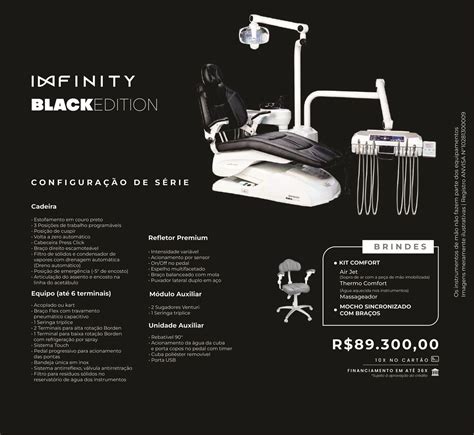 Cadeira Odontol Gica Consult Rio Infinity Black Edition Olsen Mc