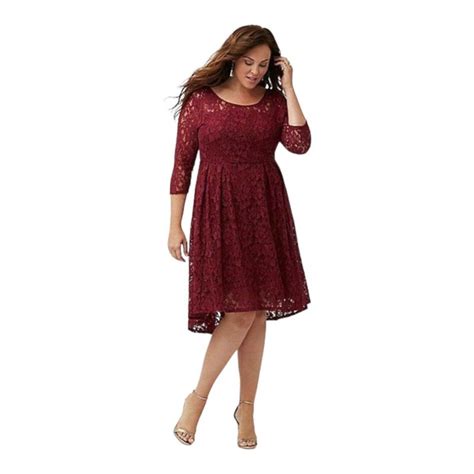 Lane Bryant Dresses 2962 Lane Bryant Burgundy Lace 34 Sleeve