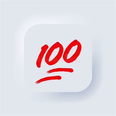 100 Hundred Emoticon Vector Icon 100 Emoji Score Sticker Stock Vector