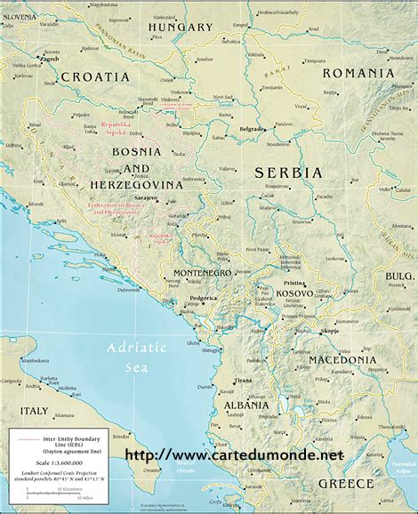 Mapa Fisico De La Peninsula De Los Balcanes