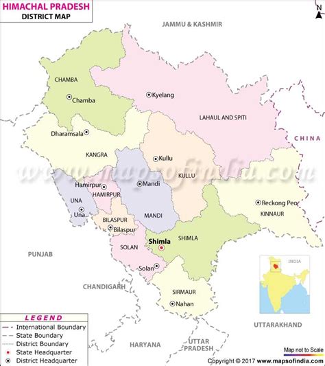 Himachal Pradesh Distric Map Map Himachal Pradesh India Travel