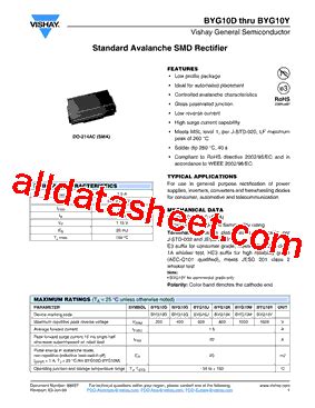 Byg Y Datasheet Pdf Vishay Siliconix