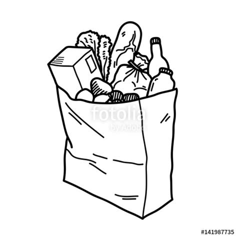 Grocery Bag Vector at Vectorified.com | Collection of Grocery Bag ...