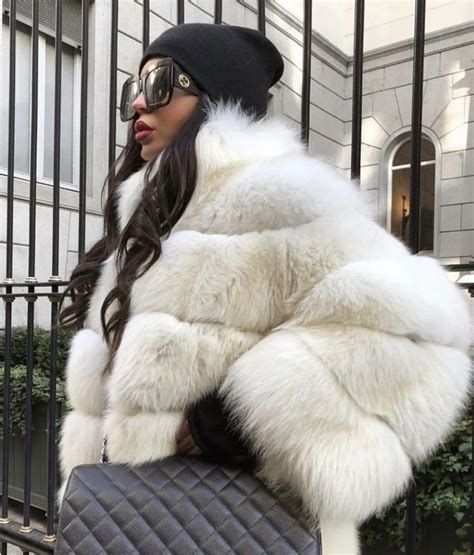 Fur Jacket Fur Coat White Fur Winter Aesthetic Fox Fur Brunette