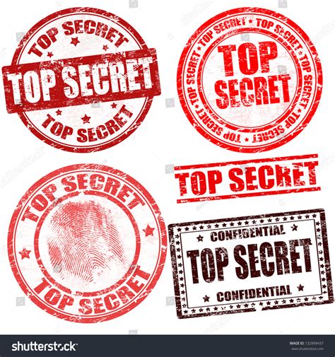 Top Secret Grunge Stamp Collection On Stock Vector Royalty Free