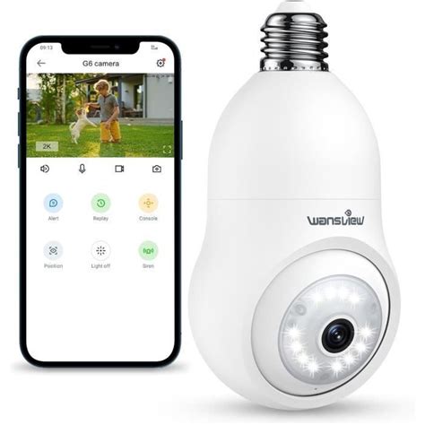 Ampoule Camera Surveillance WiFi Exterieure sans Fil 2k Caméra