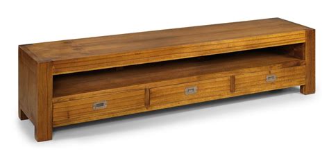 Meuble Tv En Bois Massif De Mindy Tiroirs Niche Orka Cm