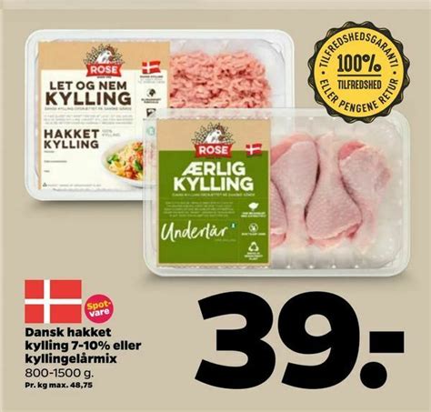 Dansk Hakket Kylling Eller Kyllingel Rmix Tilbud Hos Netto