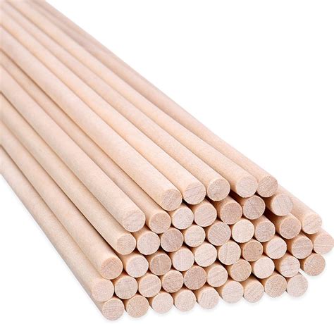 H S Wooden Sticks Wood Dowel Rods Cm X Mm Craft Stick Unfinished