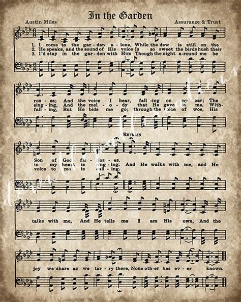 Old Hymn Print Set Of 5 Printable Vintage Sheet Music Etsy