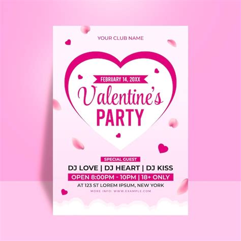 Premium Vector Valentines Party Flyer Poster Layout