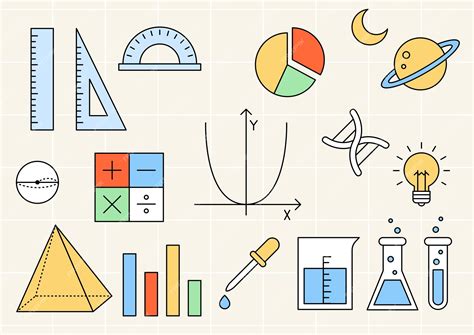 Ilustración De Vector De Matemáticas Y Ciencias Vector Premium