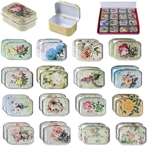 Amazon Pcs Mini Flower Tin Trinket Jewelry Organizer Box