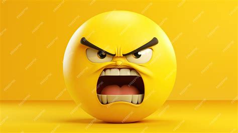 Premium AI Image | Anger 3D emoji on isolated yellow background