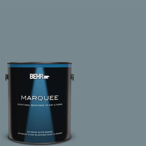 BEHR MARQUEE 1 gal. #N470-5 Norwegian Blue Satin Enamel Exterior Paint ...