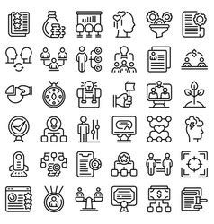 Corporate Governance Icons Set Outline Style Vector Image