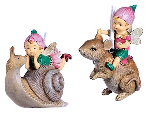 Елочная игрушка ЭЛЬФ НА МЫШКЕ, полистоун, 8 см
