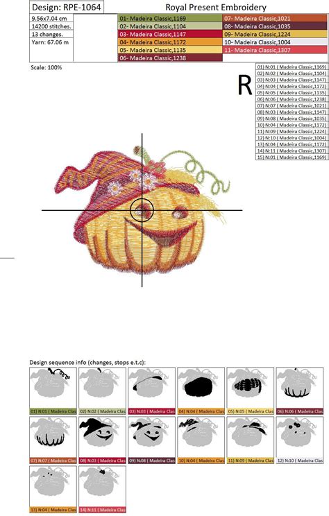 Machine Embroidery Design Cute Pumpkin Royal Present Embroidery