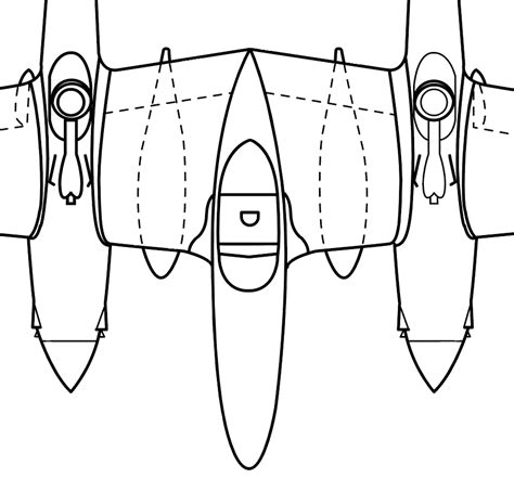 P-38 Lightning Vector Three-View Aircraft Artwork Download