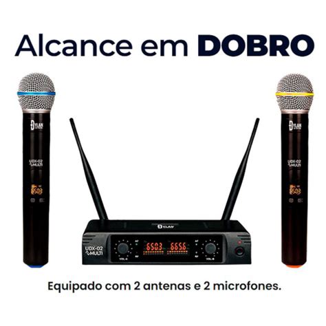 Microfone Sem Fio Dylan Udx 02 Multi uhf Duplo em Promoção Ofertas na