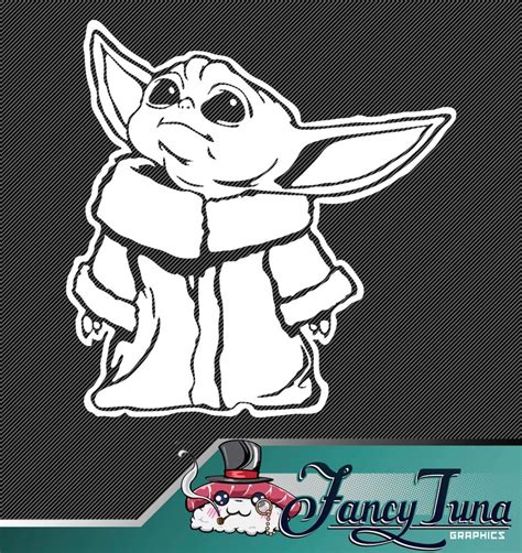 Vinyl Decal Grogu Baby Yoda Etsy