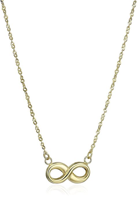 14k Yellow Gold Infinity Pendant Necklace 17 Click Image To