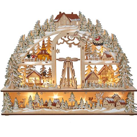 Battery Operated Light-Up Large Christmas Village With Santa