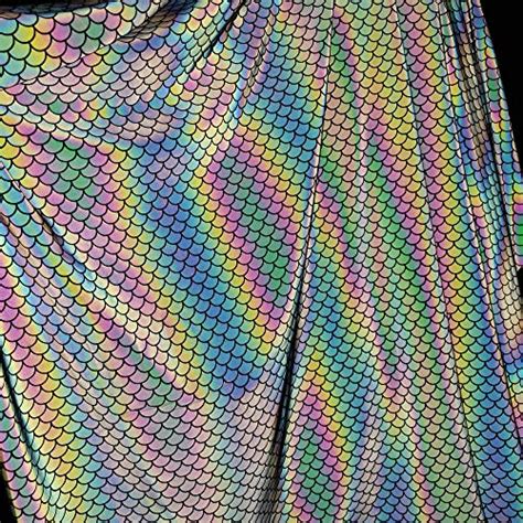 Iridescent Rainbow Reflective Mermaid Dragon Scales Fabric Hologram