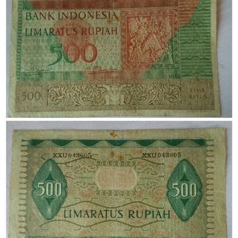 Jual Uang Kertas 500 Rupiah 1952 Nomor Seri Xx Shopee Indonesia