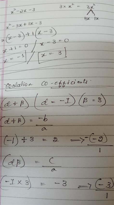 Find the zeroes of the polynomial x² 2x 3 and verify the relation