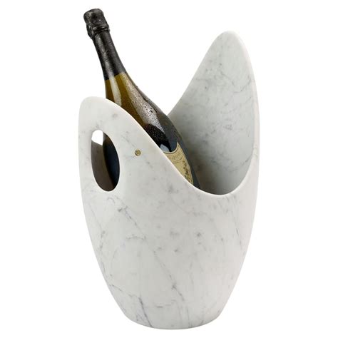 Champagne Bucket Wine Cooler Vase Sculpture Pink Onyx Marble Collectible Design For Sale At