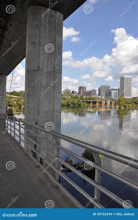 Belle Isle Pedestrian Bridge in Richmond, Virginia Stock Photo - Image ...