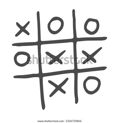 Handdrawn Tic Tac Toe Game Vector Stock Vector Royalty Free