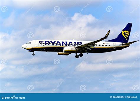 Boeing 737 Aircraft Of The Ryanair Company Landing At The Airport In