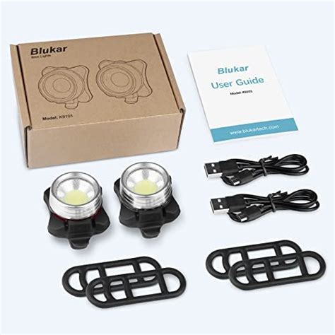 Blukar Bike Lights Set Rechargeable Waterproof Bicycle Lights Front