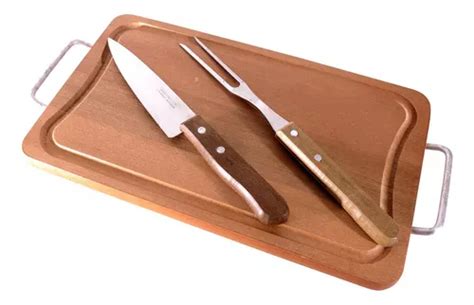 Kit De Tabla De Carne Para Barbacoa Con Tenedor Cuchillo De Acero