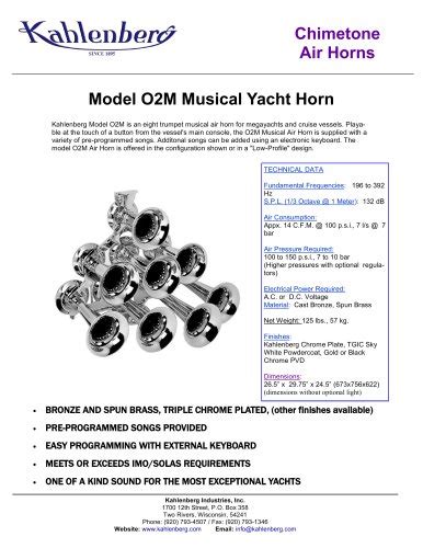 Model D 2 Air Horn Kahlenberg Industries Inc Pdf Catalogs Documentation Boating Brochures