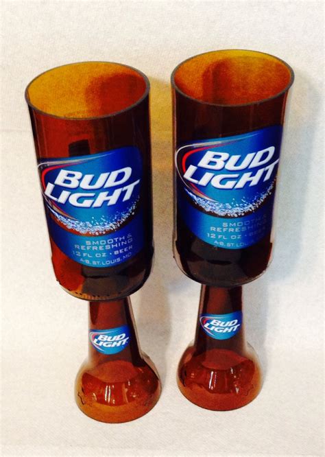 Bud Light Beer Bottle Wine Glasses By Randomcraftsbysundee