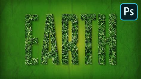 How To Create A Spectacular Grass Text Effect In Photoshop Youtube