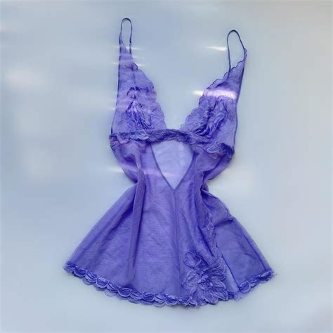 Victorias Secret Purple Lace Sheer Lingerie Depop