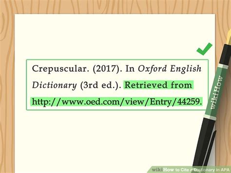 4 Ways To Cite A Dictionary In Apa Wikihow