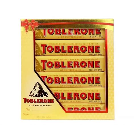 Toblerone Swiss Milk Chocolate with Honey and Almond Nougat 6pcs ...