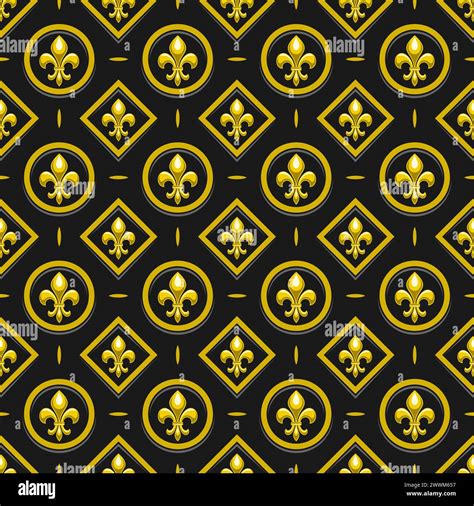 Vector Fleur De Lis Seamless Pattern Repeating Background With