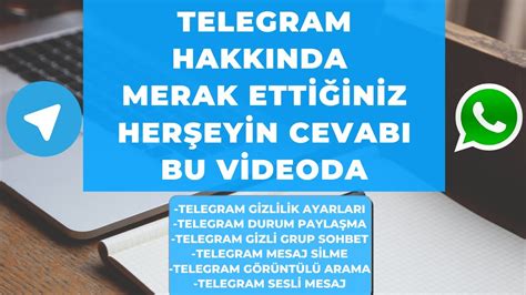 Telegram Hakkinda T M Merak Ett Kler N Z Telegram Hakkindak Sorulari